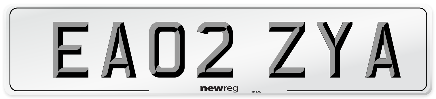 EA02 ZYA Number Plate from New Reg
